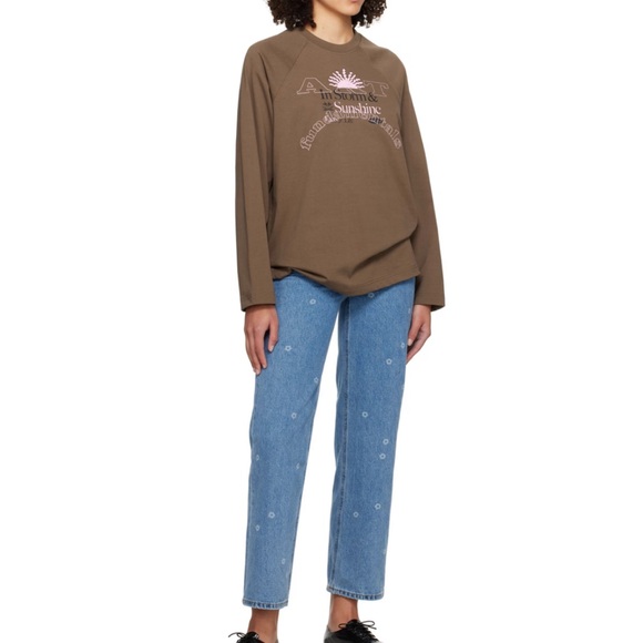 Cotton On Loose Straight Jean with Flower embroidered details. - Picture 7 of 7